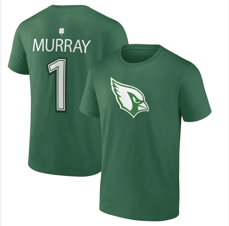 Men's Arizona Cardinals Kyler Murray Fanatics Branded Green St. Patrick's Day T-Shirt