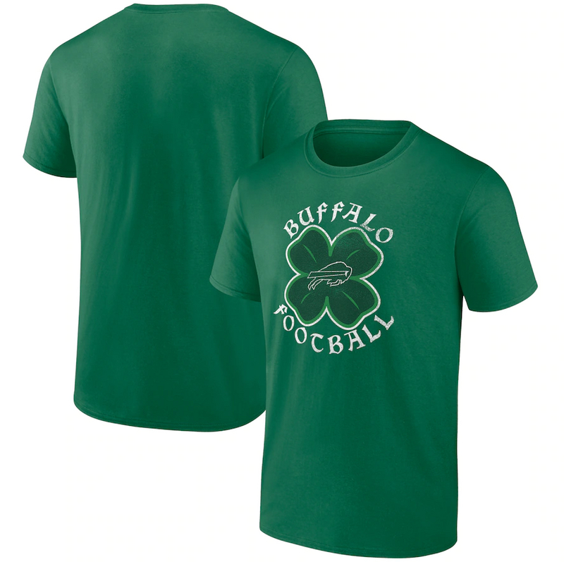 Men's Buffalo Bills Fanatics Branded Kelly Green Celtic Clover T-Shirt - Click Image to Close