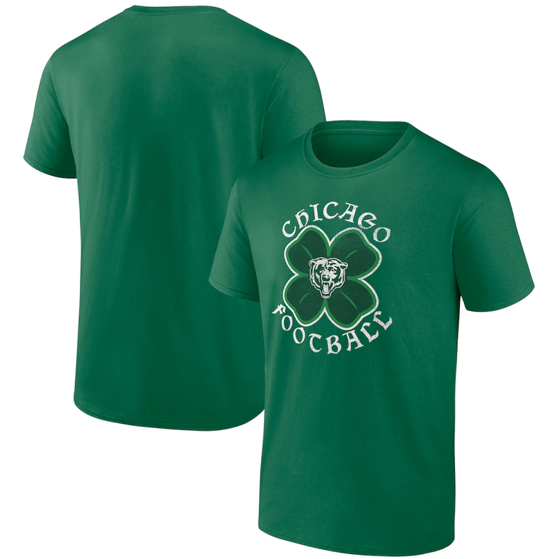 Men's Chicago Bears Fanatics Branded Kelly Green Celtic Clover T-Shirt