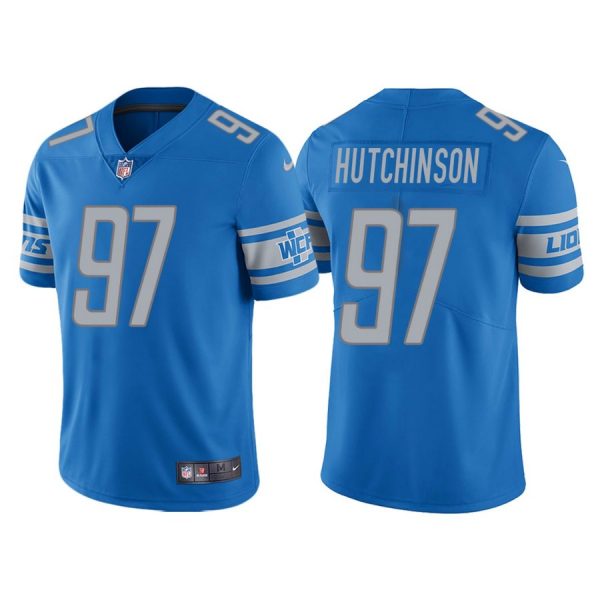 Nike Lions 97 Aidan Hutchinson Blue Youth 2022 NFL Draft Vapor Untouchable Limited Jersey