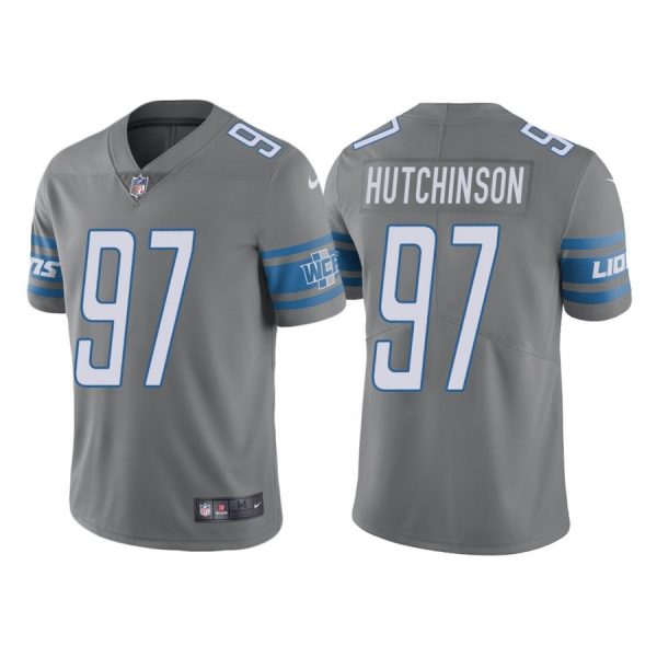 Nike Lions 97 Aidan Hutchinson Gray Youth 2022 NFL Draft Vapor Untouchable Limited Jersey