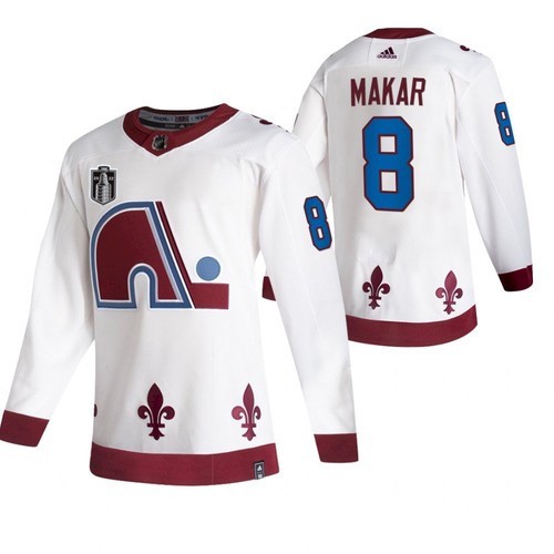 Avalanche 8 Cale Makar White 2022 Stanley Cup Final Patch Reverse Retro Adidas Jersey