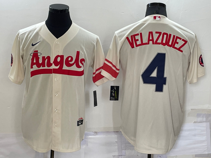 Angels 4 Andrew Velazquez Cream Nike 2022 City Connect Cool Base Jerseys