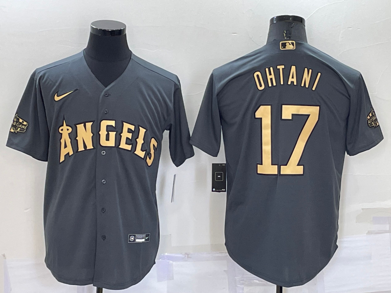 Angels 17 Shohei Ohtani Charcoal Nike 2022 MLB All-Star Cool Base Jersey