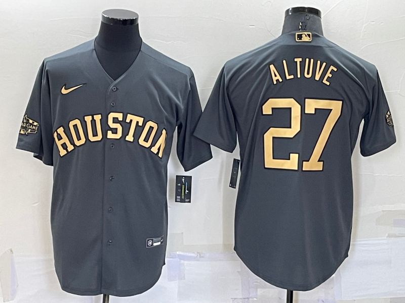 Astros 27 Jose Altuve Charcoal Nike 2022 MLB All-Star Cool Base Jerseys