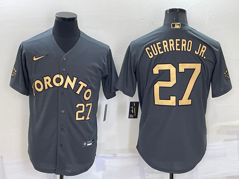 Blue Jays 27 Vladimir Guerrero Jr. Charcoal Nike 2022 MLB All-Star Cool Base Jerseys