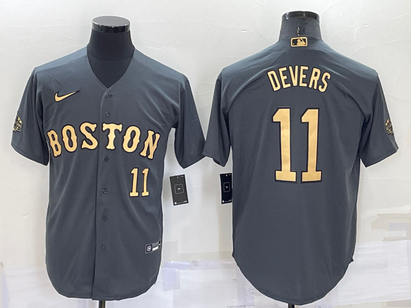 Red Sox 11 Rafael Devers Charcoal Nike 2022 MLB All-Star Cool Base Jersey