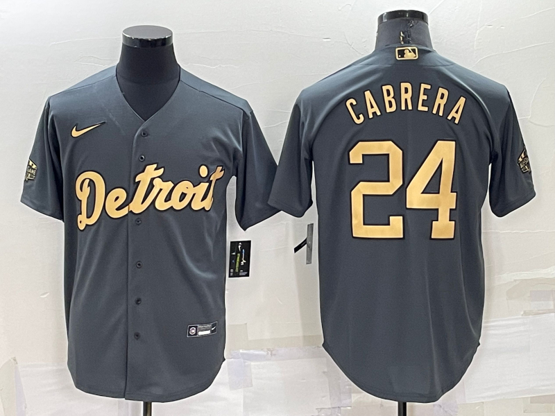 Tigers 24 Miguel Cabrera Charcoal Nike 2022 MLB All-Star Cool Base Jersey