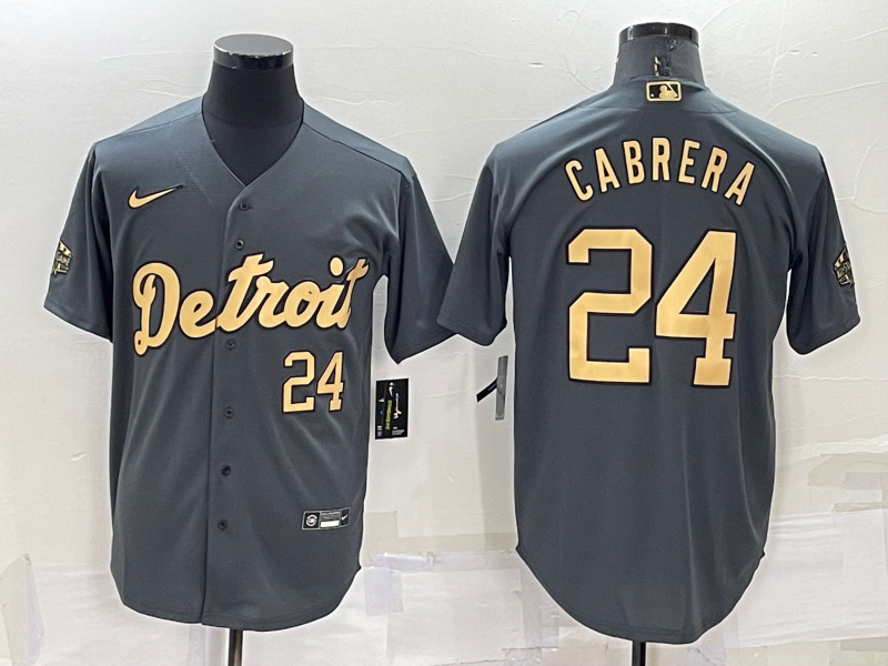 Tigers 24 Miguel Cabrera Charcoal Nike 2022 MLB All-Star Cool Base Jerseys