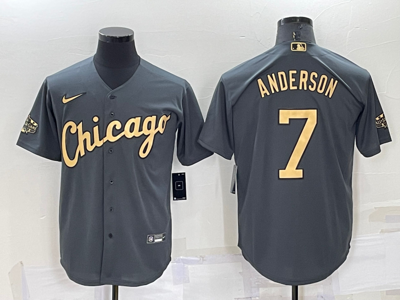 White Sox 7 Tim Anderson Charcoal Nike 2022 MLB All-Star Cool Base Jersey