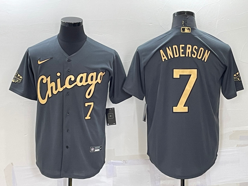 White Sox 7 Tim Anderson Charcoal Nike 2022 MLB All-Star Cool Base Jerseys