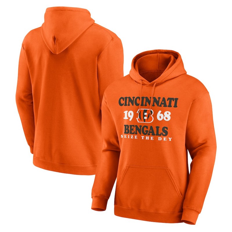 Men's Cincinnati Bengals Orange Fierce Competitor Pullover Hoodie - Click Image to Close