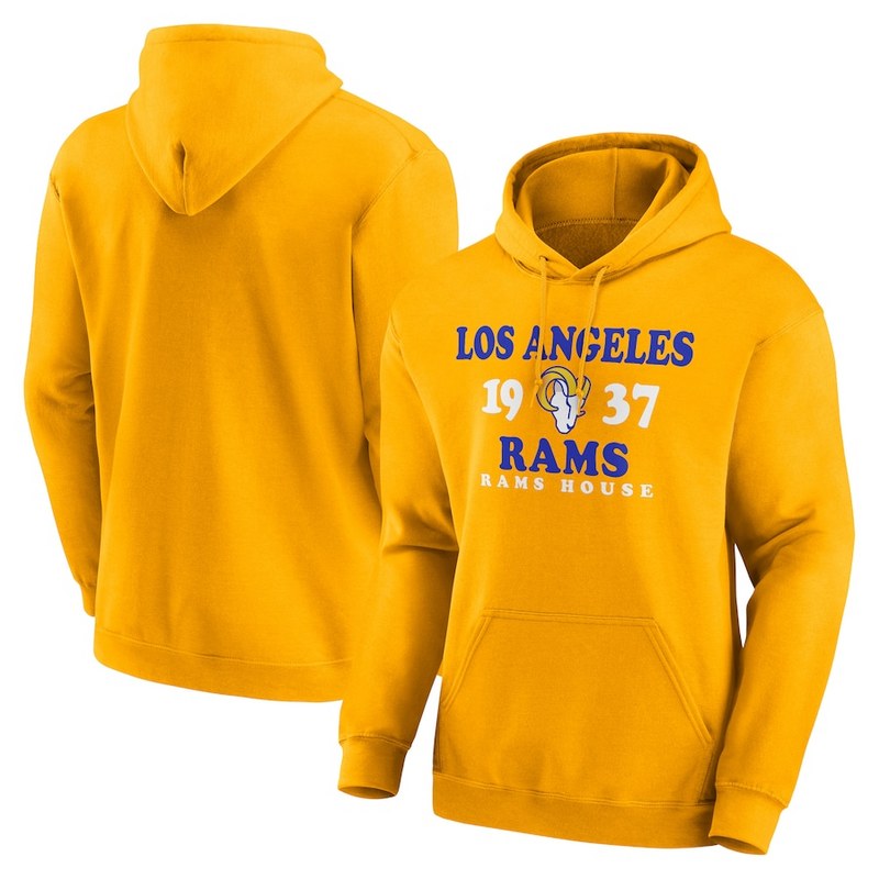 Men's Los Angeles Rams Gold Fierce Competitor Pullover Hoodie