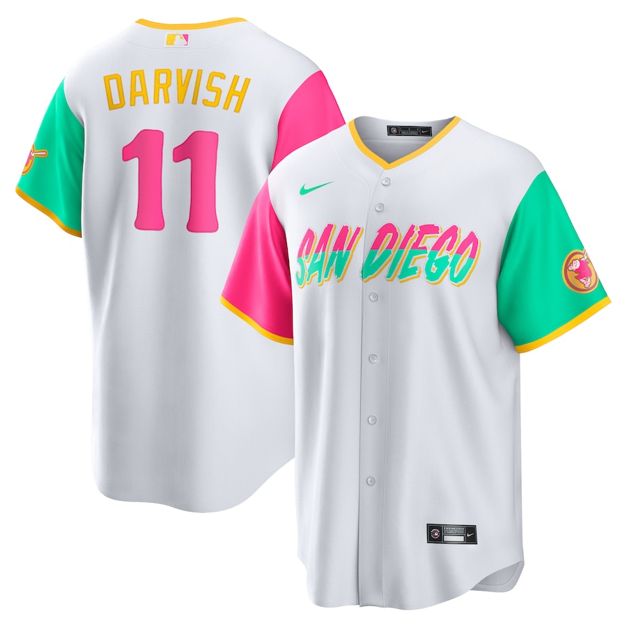 Padres 11 Yu Darvish White Nike 2022 City Connect Cool Base Jersey