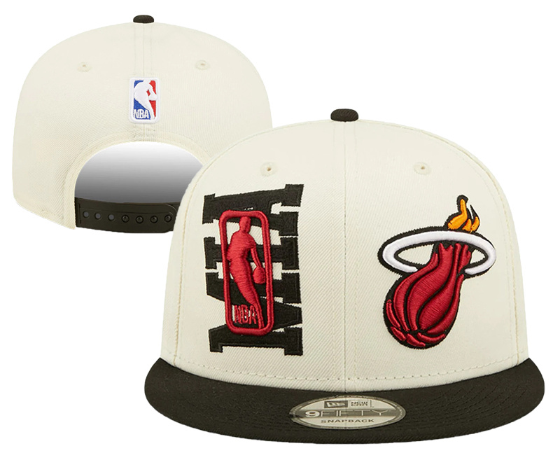 Heat New Era Cream 2022 NBA Draft Adjustable Hat YD