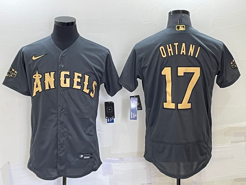 Angels 17 Shohei Ohtani Charcoal Nike 2022 MLB All-Star Flexbase Jersey