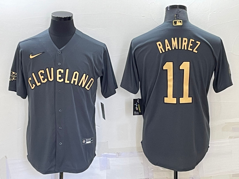 Indians 11 Jose Ramirez Charcoal Nike 2022 MLB All-Star Cool Base Jersey