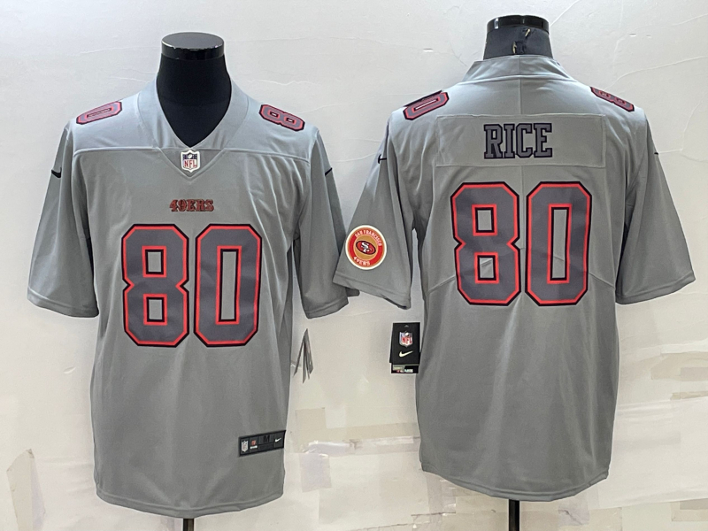 Nike 49ers 80 Jerry Rice Gray Atmosphere Fashion Vapor Limited Jersey - Click Image to Close