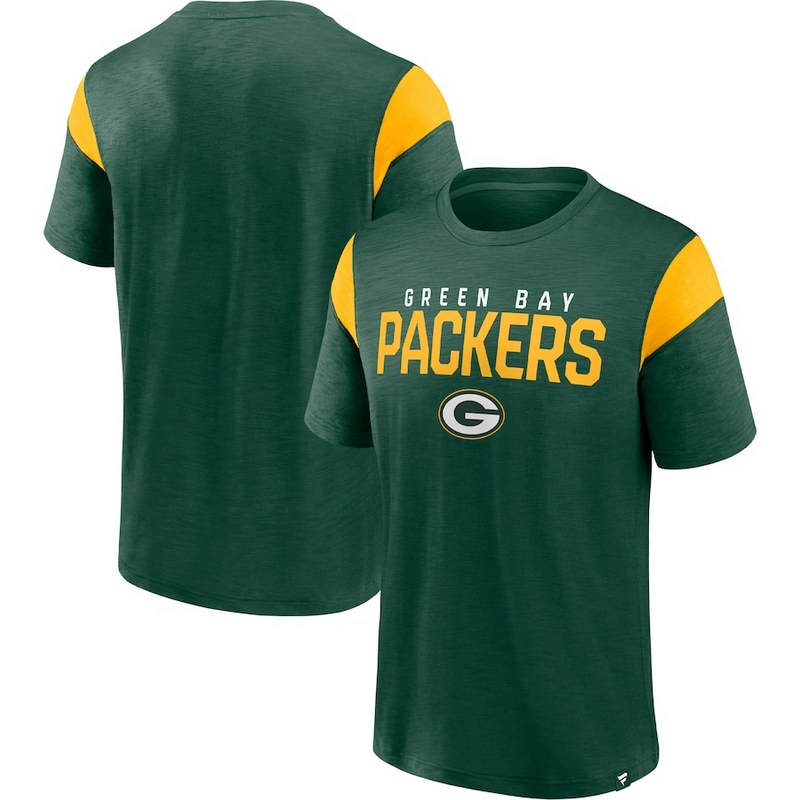 Men's Green Bay Packers Fanatics Branded Green Home Stretch Team T-Shirt - Click Image to Close