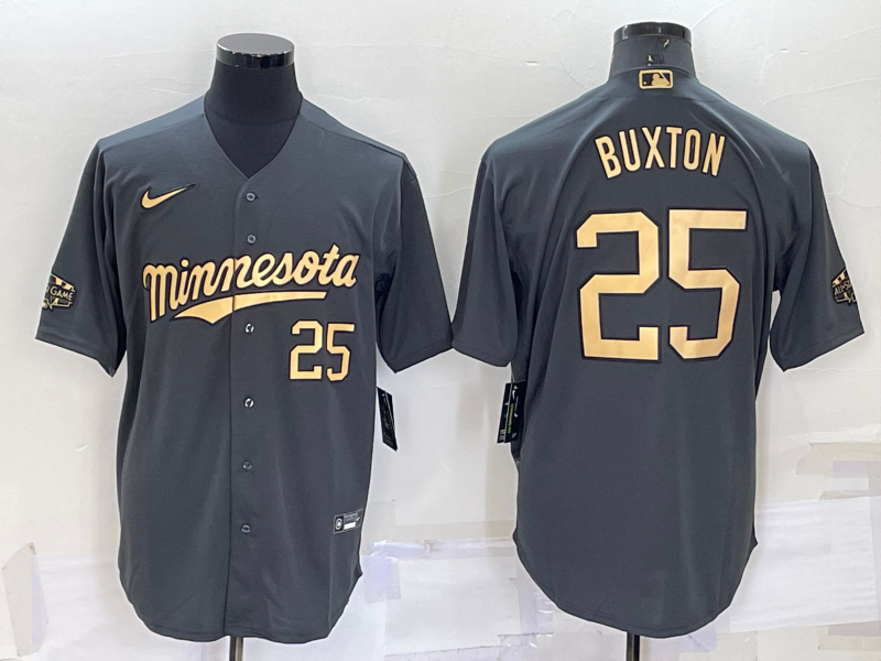 Twins 25 Byron Buxton Charcoal Nike 2022 MLB All-Star Cool Base Jerseys