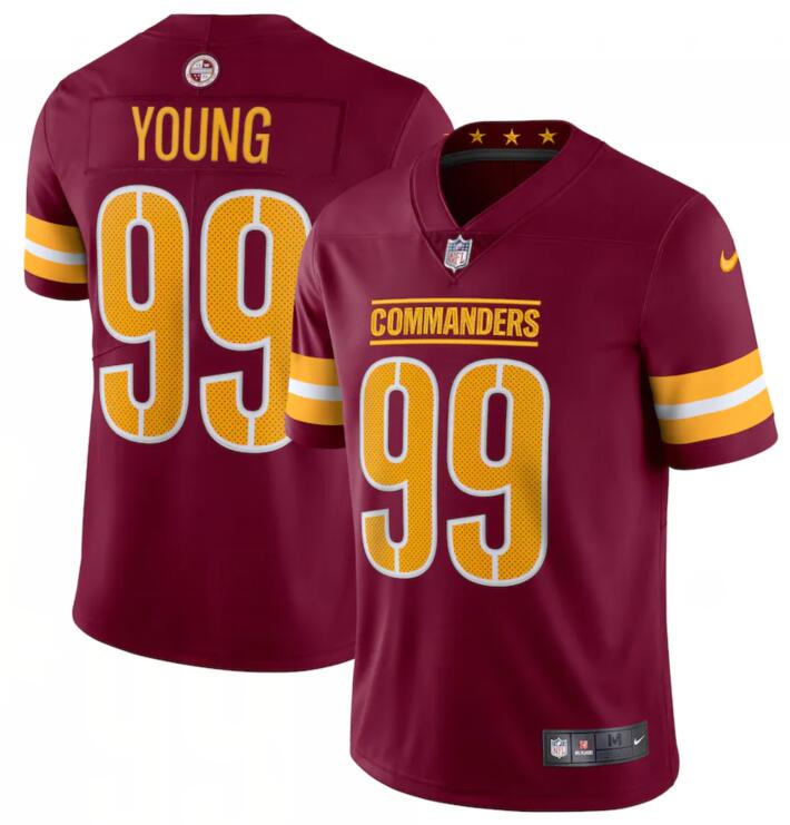 Washington Commanders 99 Chase Young Burgundy 90th Anniversary Vapor Limited Jersey