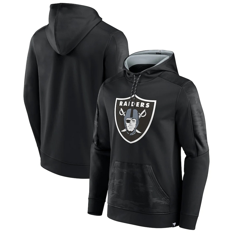 Las Vegas Raiders Fanatics Branded On The Ball Pullover Hoodie Black - Click Image to Close