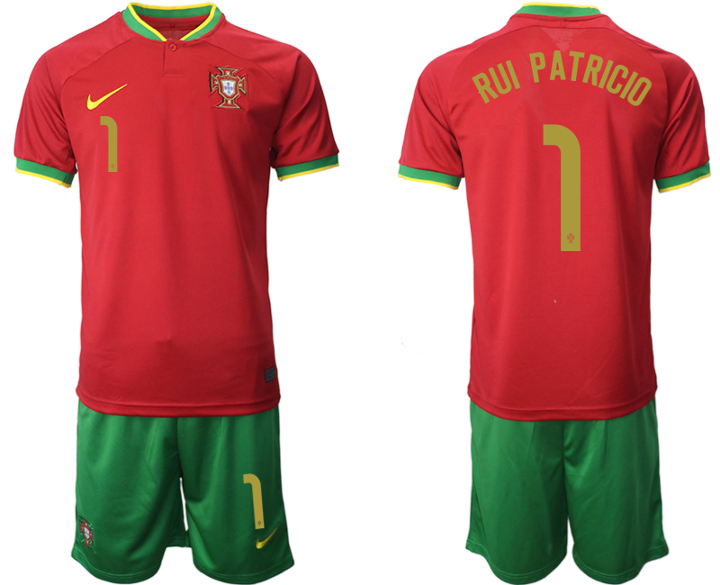 Portugal 1 RUI PATRICIO Home 2022 FIFA World Cup Qatar Soccer Jersey
