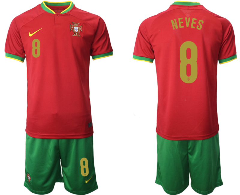 Portugal 8 NEVES Home 2022 FIFA World Cup Qatar Soccer Jersey