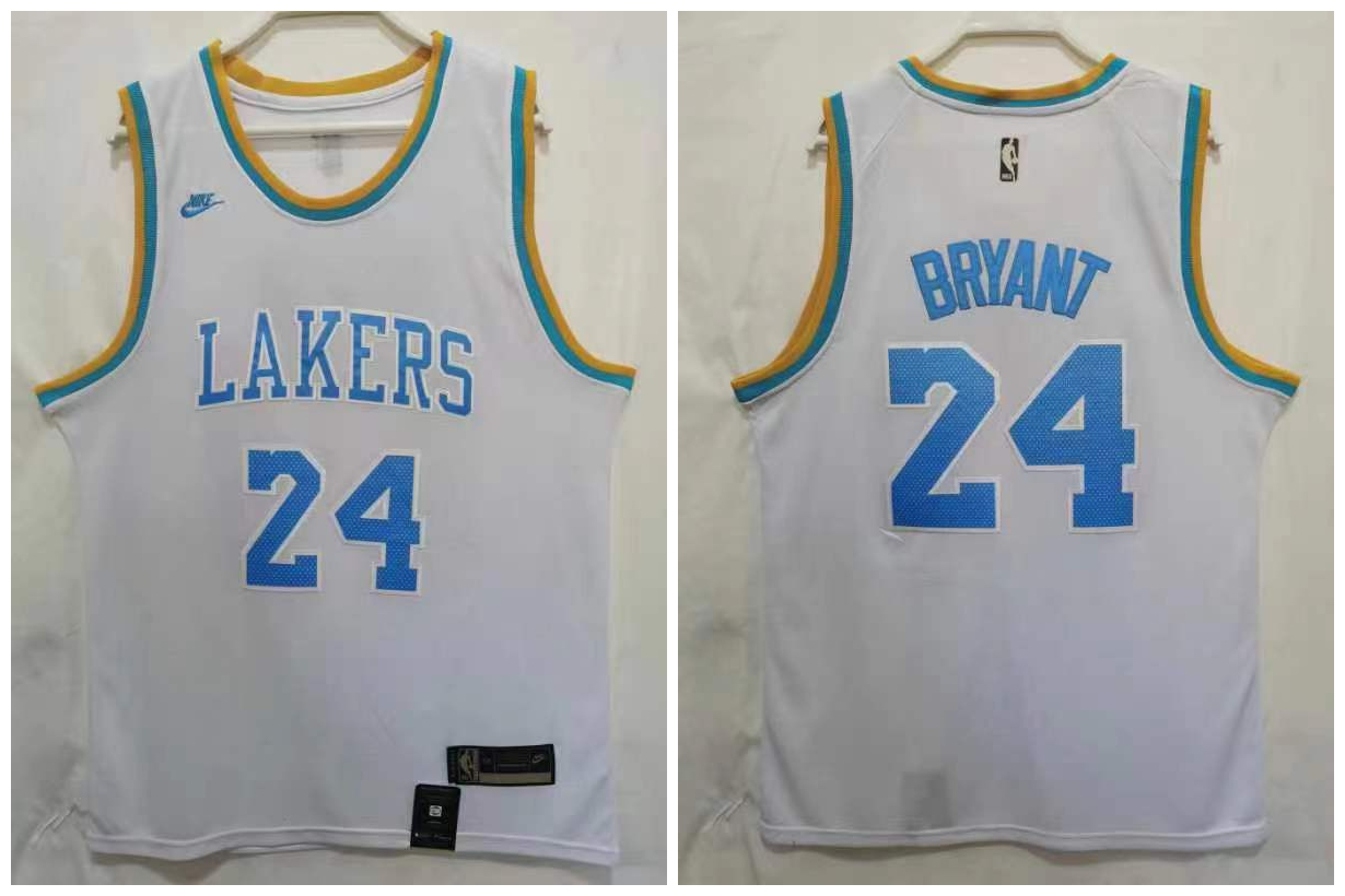 Lakers 24 Kobe Bryant White 2022-23 Nike Swingman Jersey