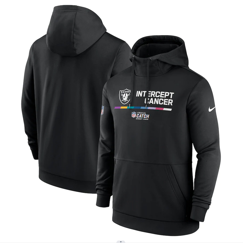 Las Vegas Raiders Nike 2022 NFL Crucial Catch Therma Performance Pullover Hoodie Black - Click Image to Close