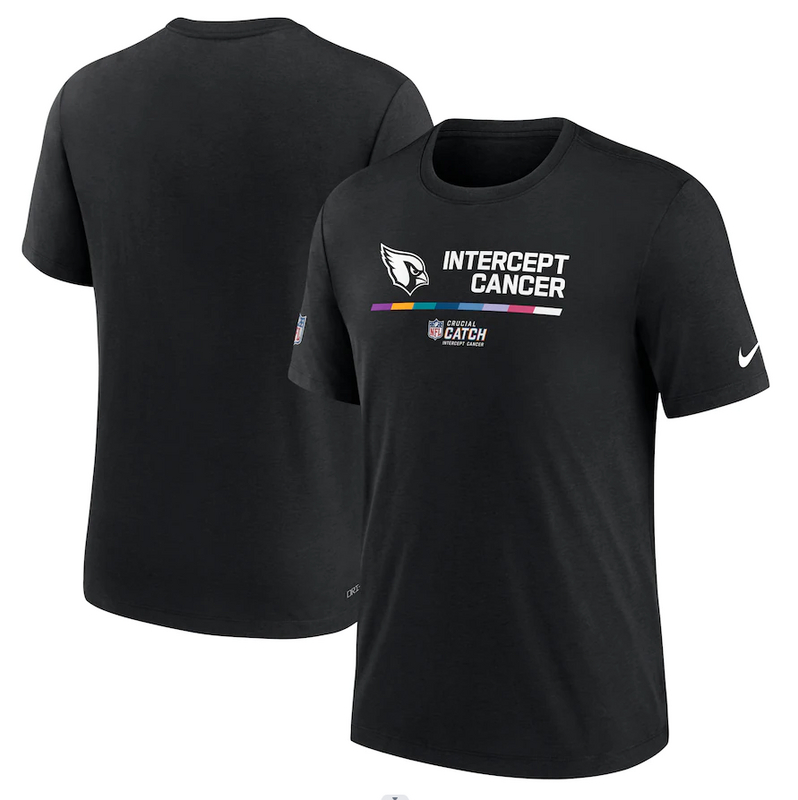 Arizona Cardinals Nike 2022 NFL Crucial Catch Performance T-Shirt Black - Click Image to Close