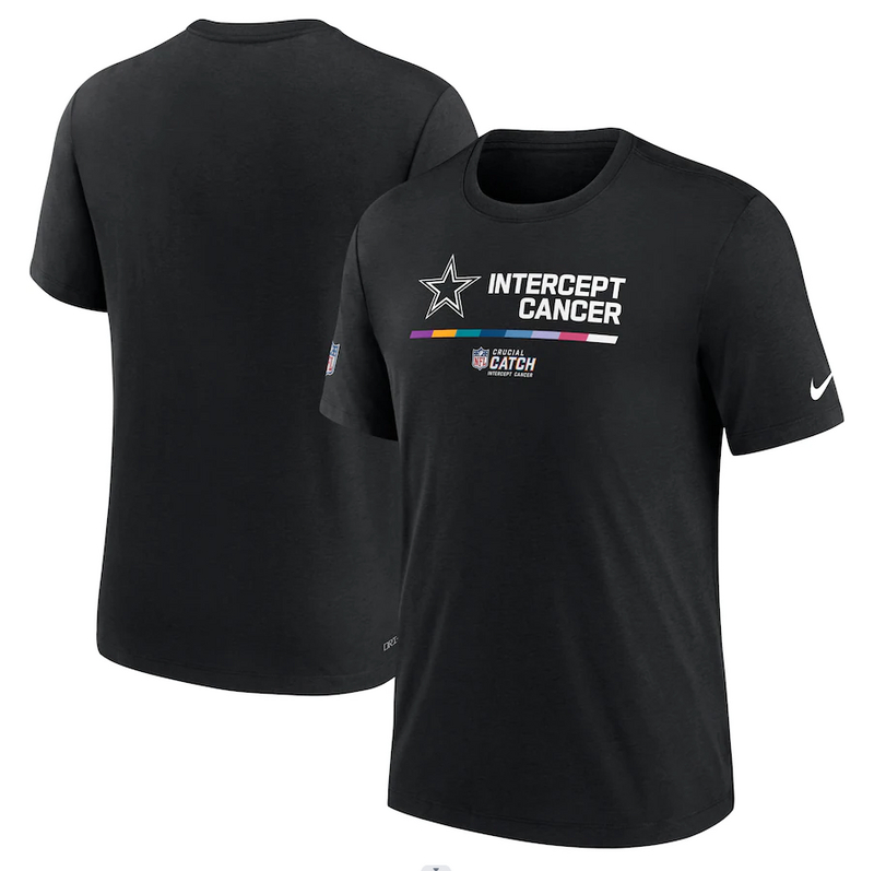 Dallas Cowboys Nike 2022 NFL Crucial Catch Performance T-Shirt Black - Click Image to Close