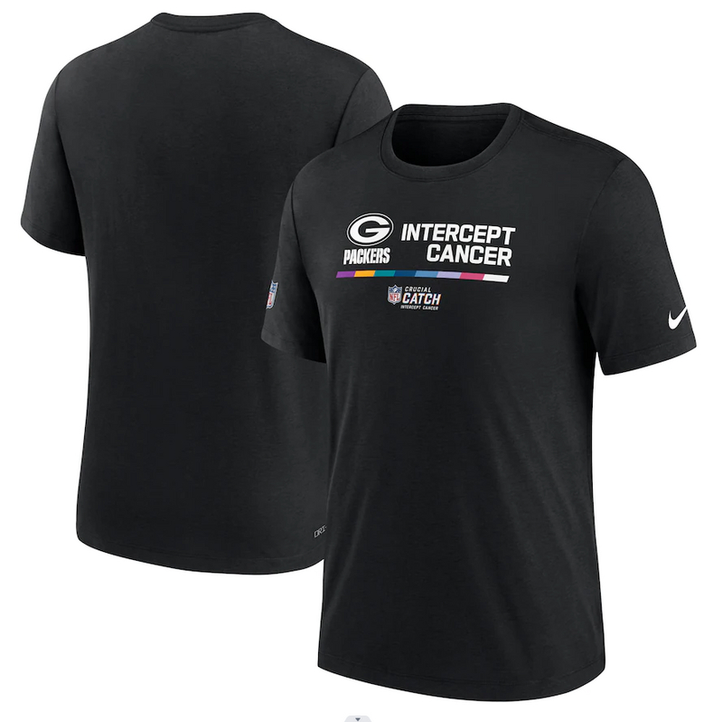 Green Bay Packers Nike 2022 NFL Crucial Catch Performance T-Shirt Black