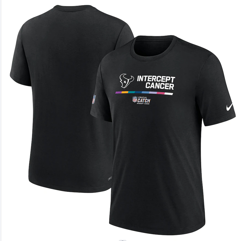 Houston Texans Nike 2022 NFL Crucial Catch Performance T-Shirt Black - Click Image to Close