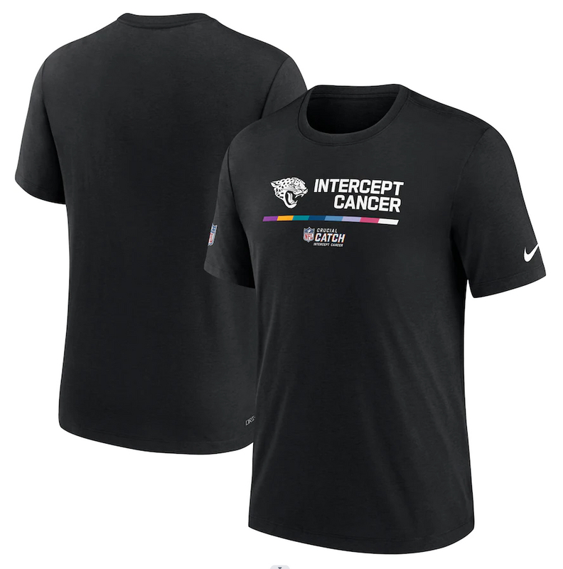 Jacksonville Jaguars Nike 2022 NFL Crucial Catch Performance T-Shirt Black - Click Image to Close