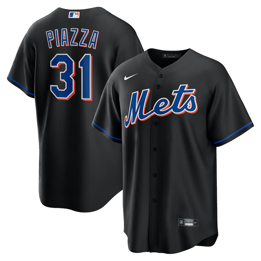 Mets 31 Mike Piazza Black Nike 2022 Alternate Cool Base Jersey