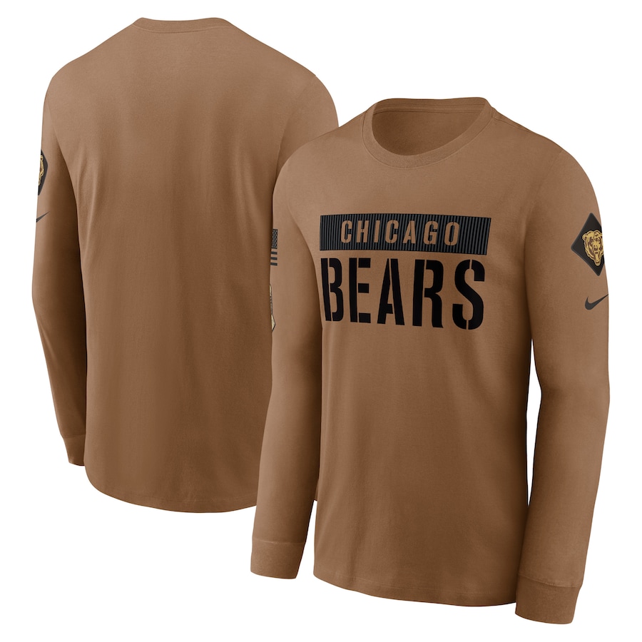 Men's Chicago Bears Nike Brown 2023 Salute To Service Long Sleeve T-Shirt