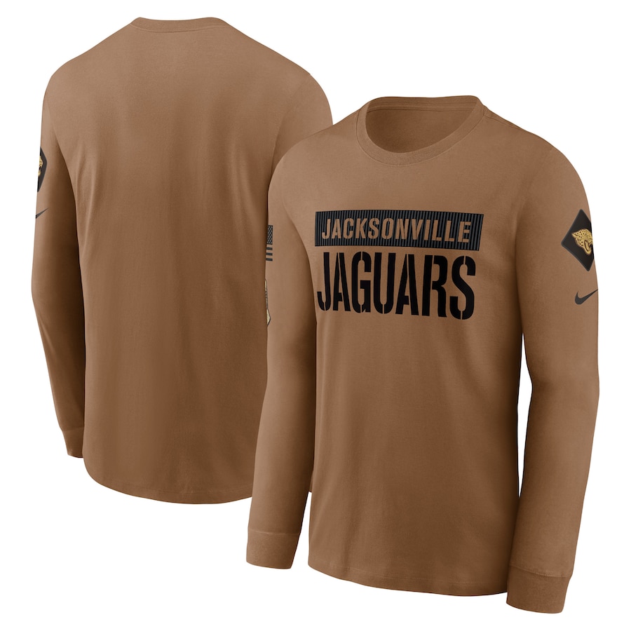 Men's Jacksonville Jaguars Nike Brown 2023 Salute To Service Long Sleeve T-Shirt