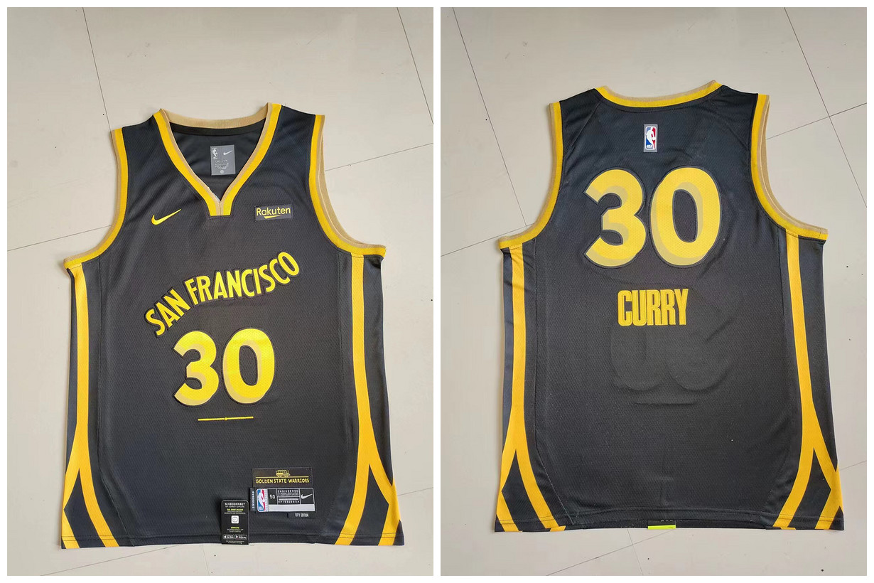 Warriors 30 Stephen Curry Black Nike 2023-24 City Edition Swingman Jersey