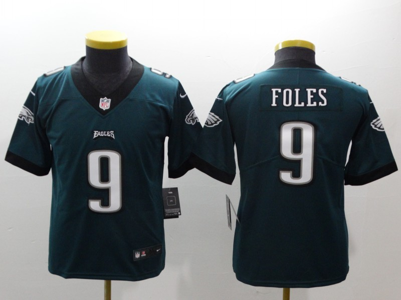 Nike Eagles 9 Nick Foles Green Youth Vapor Untouchable Limited Jersey