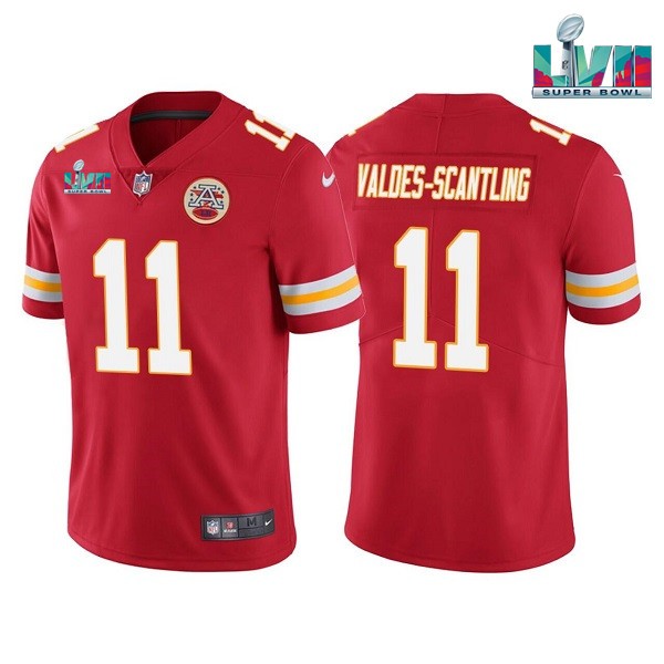 Nike Chiefs 11 Marquez Valdes Scantling Red 2023 Super Bowl LVII Vapor Limited Jersey