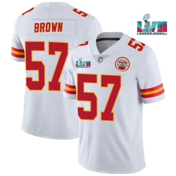 Nike Chiefs 57 Orlando Brown White 2023 Super Bowl LVII Vapor Limited Jersey - Click Image to Close
