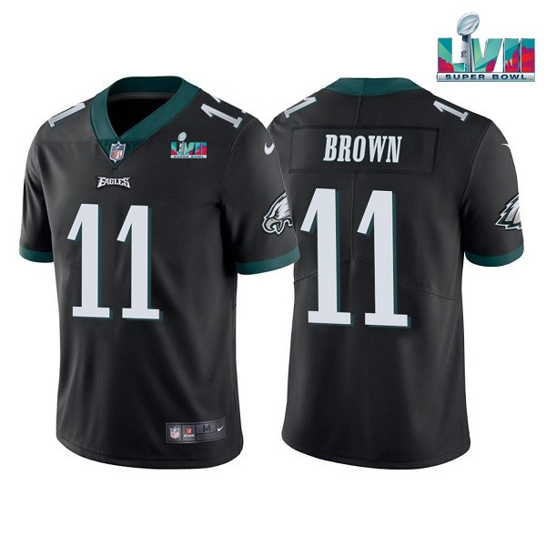 Nike Eagles 11 A.J. Brown Black 2023 Super Bowl LVII Vapor Limited Jersey - Click Image to Close