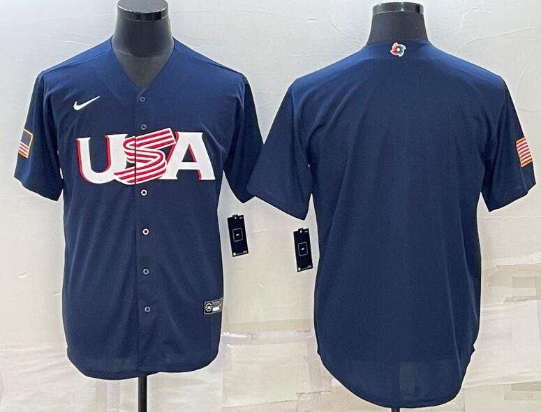 USA Blank Navy Nike 2023 World Baseball Classic Jersey