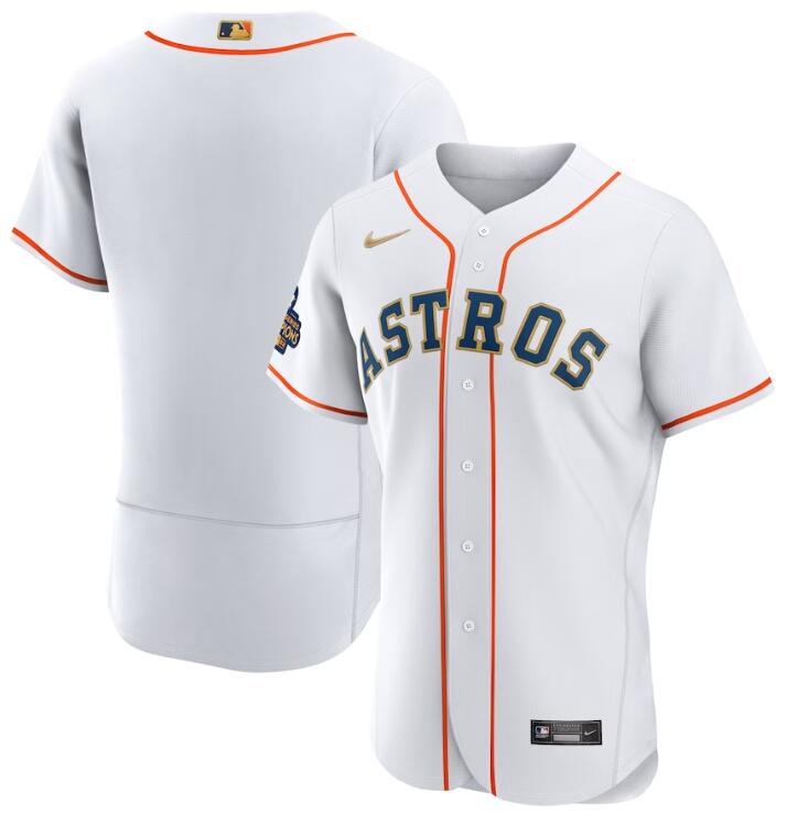 Astros Blank White Gold Nike 2023 Gold Collection Flexbase Jersey