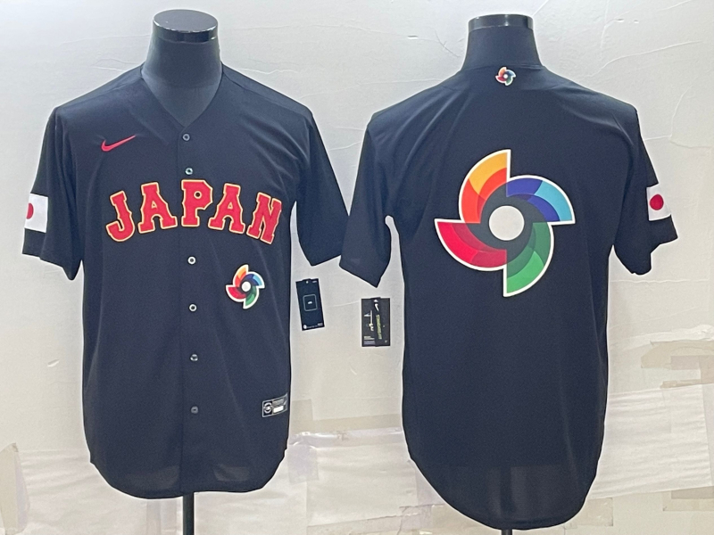 Japan Blank Black Nike 2023 World Baseball Classic Jerseys - Click Image to Close