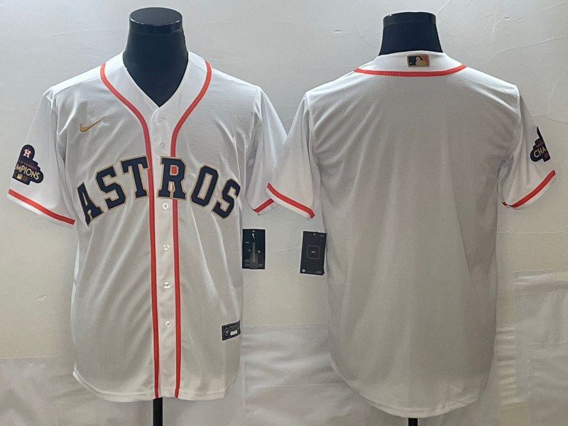 Astros Blank White Gold Nike 2023 Gold Collection Cool Base Jersey