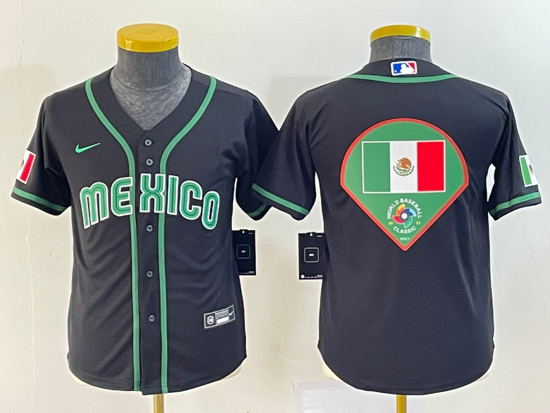 Mexico Blank Black Youth Nike 2023 World Baseball Classic Jersey