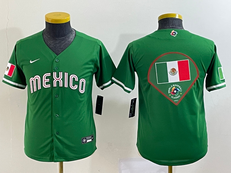Mexico Blank Green Youth Nike 2023 World Baseball Classic Jersey