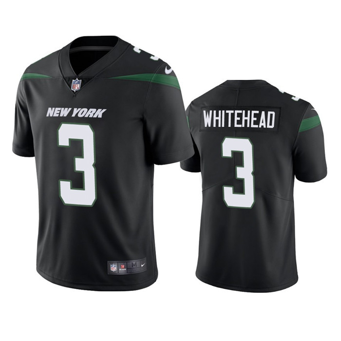 Nike Jets 3 Jordan Whitehead Black Vapor Untouchable Limited Jersey
